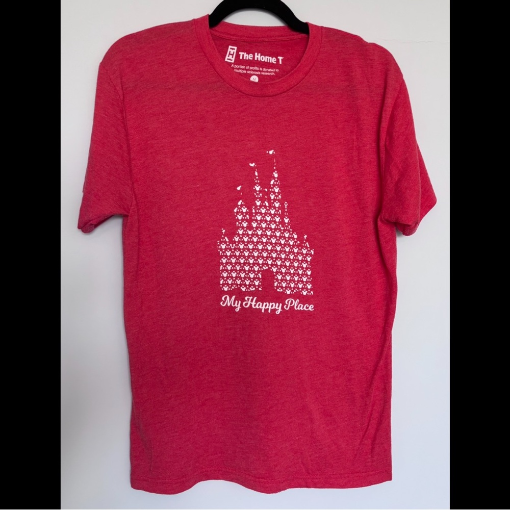 The Home T “My Happy Place” Disney Castle Tee – Heathered Red – Size M